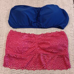 NoBo No Boundaries women's plus size lot of 2 tube top bandeau bras sz XXL / 2XL